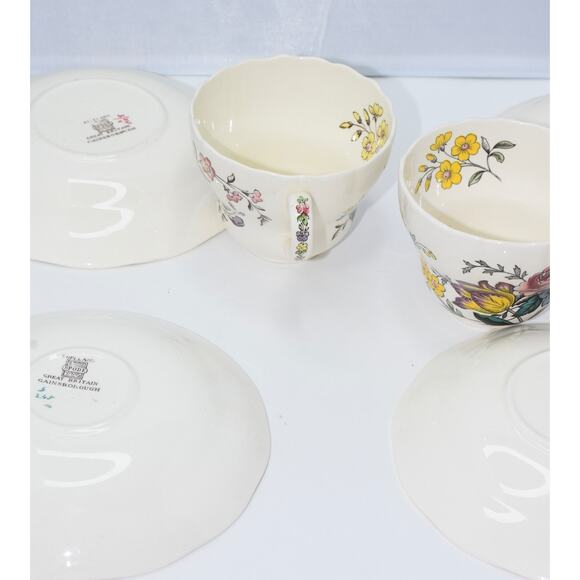Copeland Spode Gainsborough Marlborough Tea Cup and Saucer Plates - 6pc set - Picture 14 of 15
